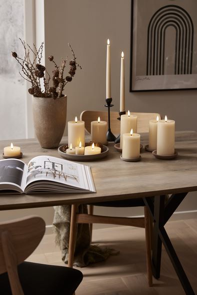 LED Värmeljus 2-pack Flamme Flow 7x5,5cm Beige