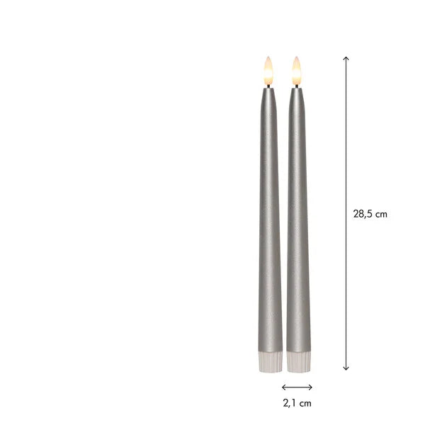 Batteridrivet LED Antikljus 2-pack 39 cm Silver