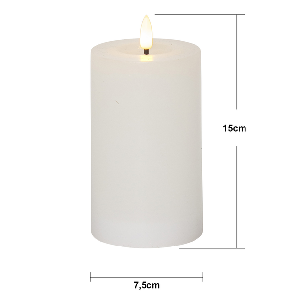 LED Blockljus Flamme Flow Vit 15 cm