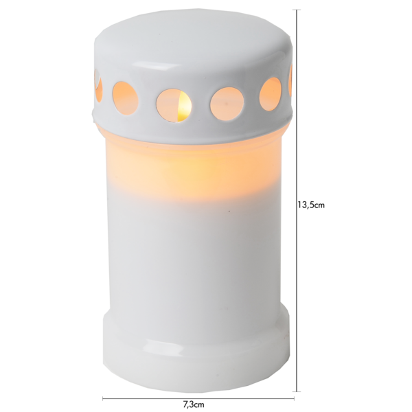 Gravdekoration LED Gravljus Serene Vit 13,5 cm