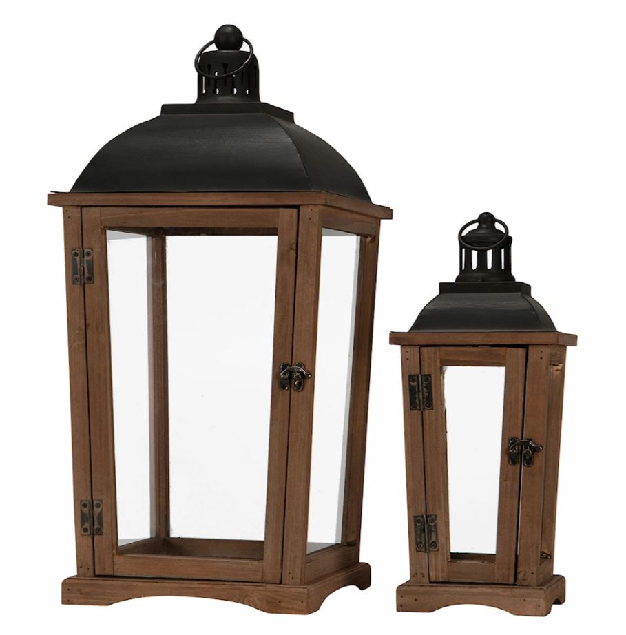 Ljuslykta Trä Home Brown 2-pack