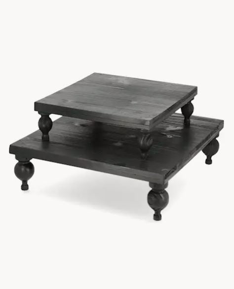 Dekorativt Piedestalbord Svart 2-pack 40/30 cm