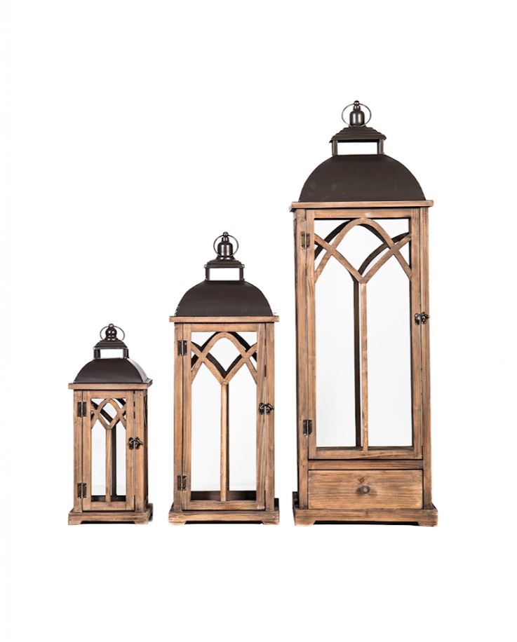 Lykta 3-pack 98/68/46cm Brun Åter i lager: Februari 2026