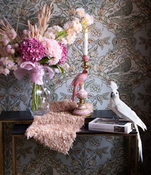 Ljusstake Papegoja Rosa 40cm I lager vecka 09