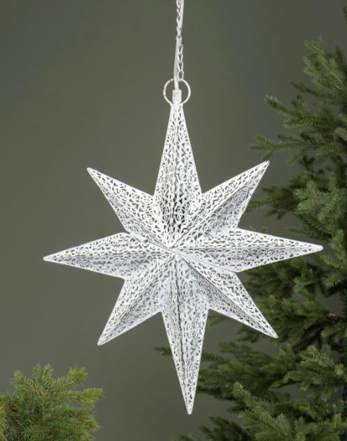 Adventsstjärna metall Antikvit 50 cm