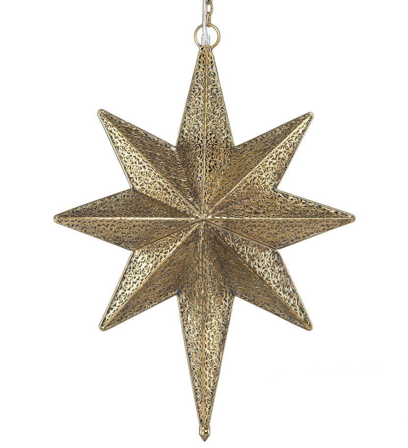 Adventsstjärna metall 52x68 cm mässing