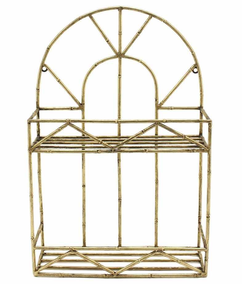 Vägghylla DIV. Metall Bambu Mässing 38x13x57,5cm