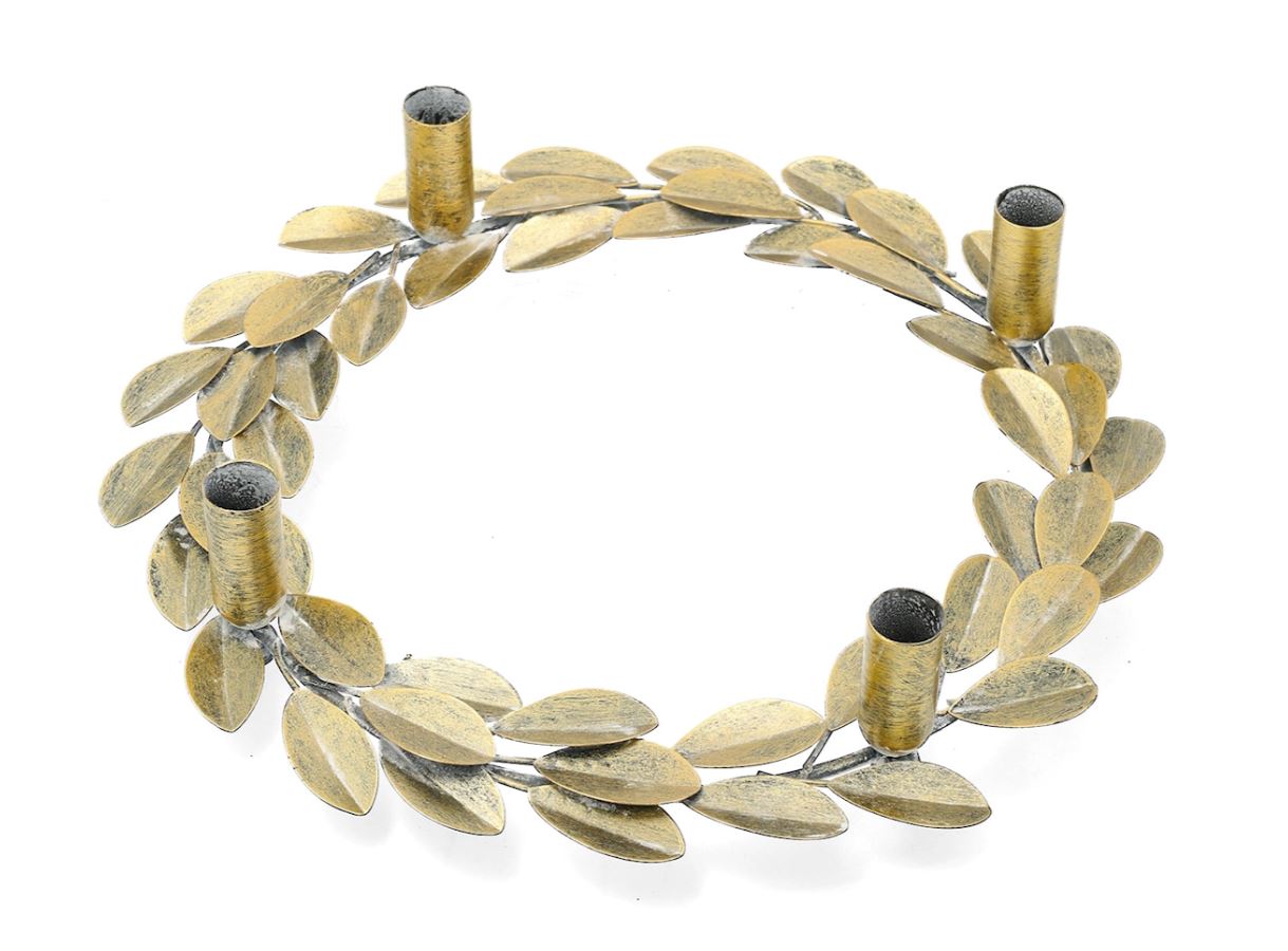 Ljusstake Krans Ø33x8 cm AntikGuld