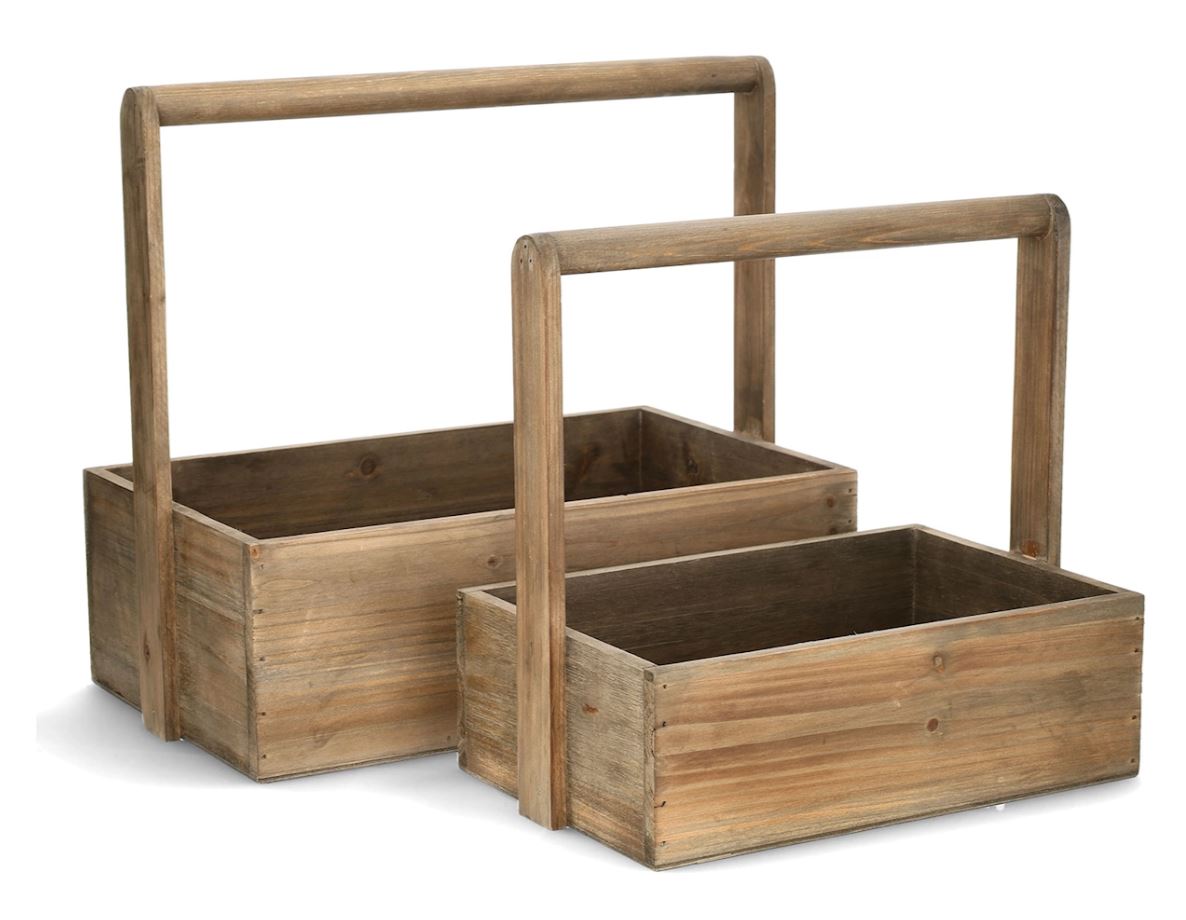 Dekorativ låda 2-pack 38/30 cm Natur