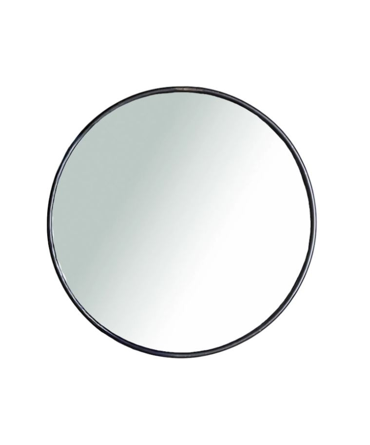 Väggspegel Elbe Ø60cm svart metall