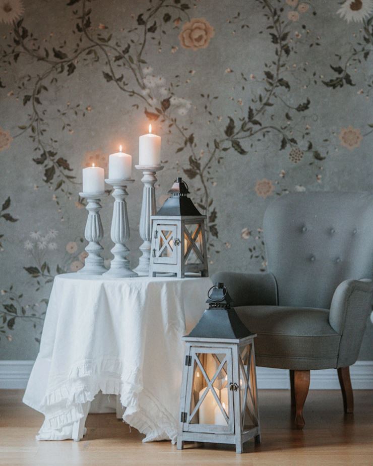 Ljusstake Trä 3-pack 30/35/40 cm