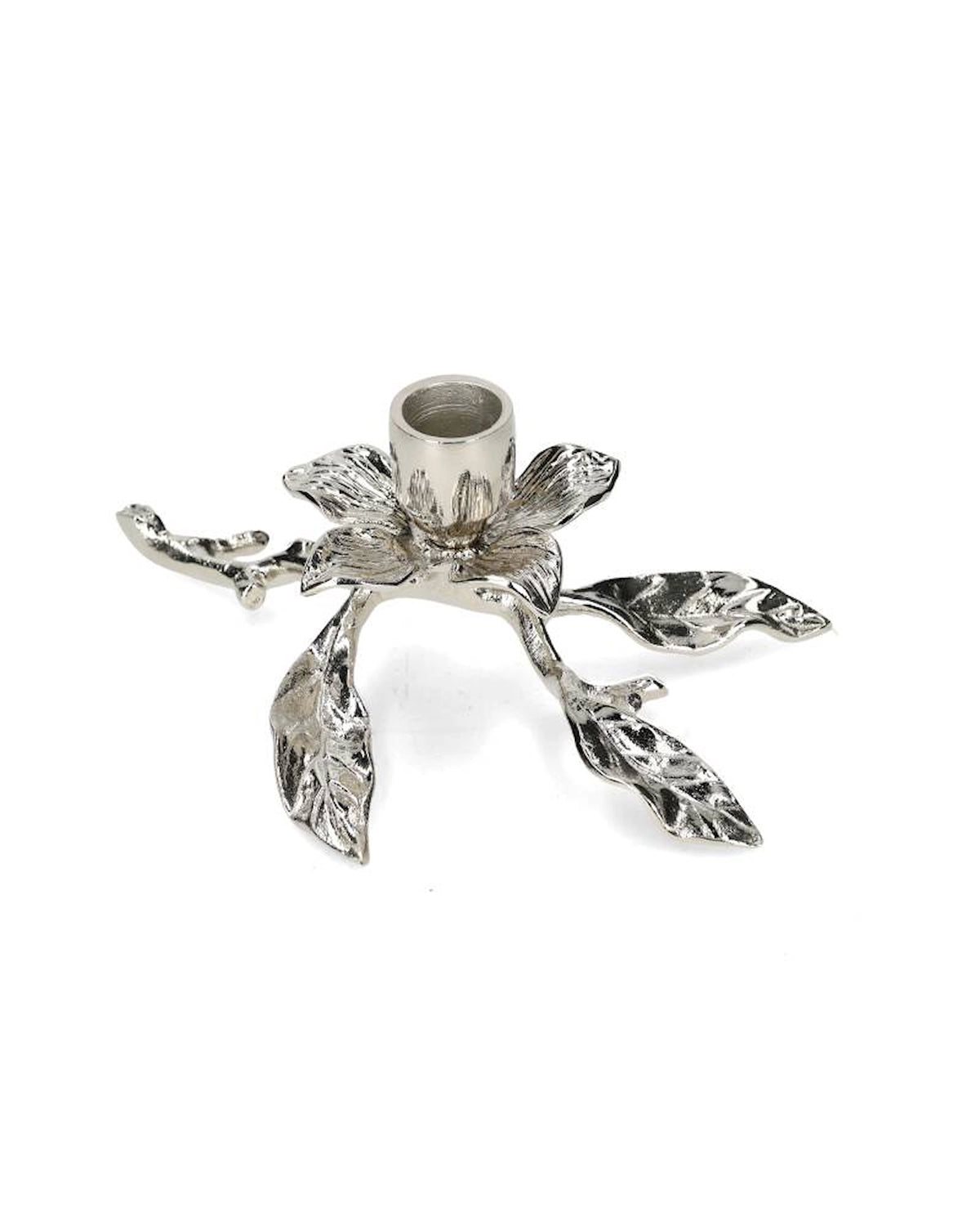 SP- Ljusstake Blomma Bladh 2-pack Silver I lager Januari 2027