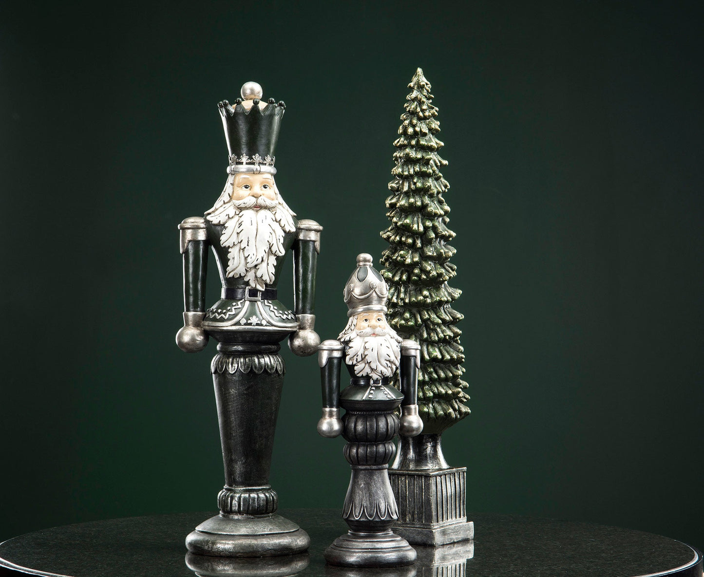 Juldekoration Nötknäppare Grön Mix Poly 40cm 2-pack