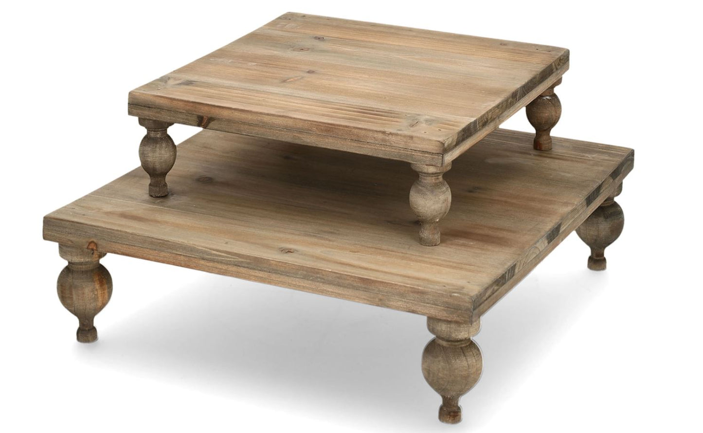 Dekorativt Piedestalbord Mörkbrun 2-pack 40/30 cm