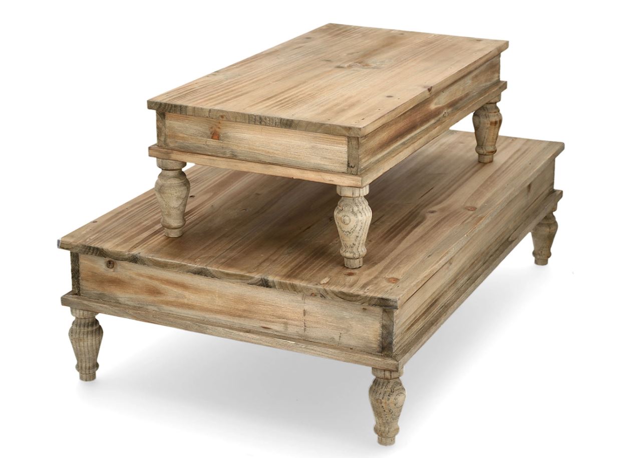 Dekorativt Piedestalbord Ljusbrun 2-pack 60/45cm cm