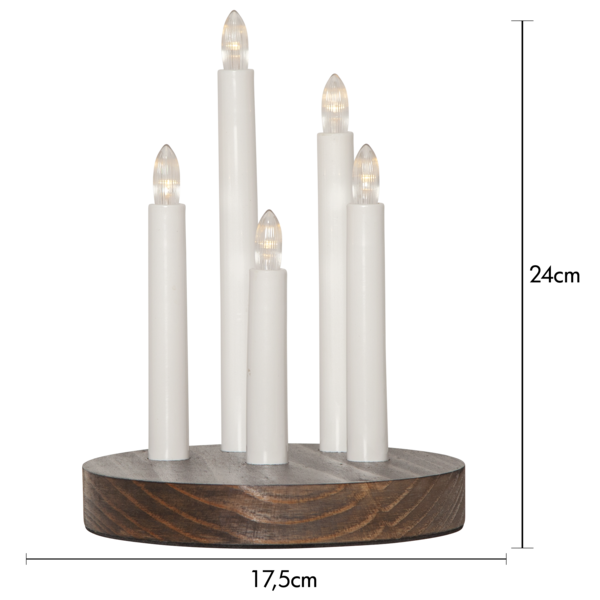 Adventsljusstake Doris 24 cm brun