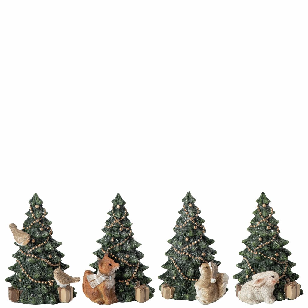 Juldekoration Inomhus Julgran med figur 4-pack