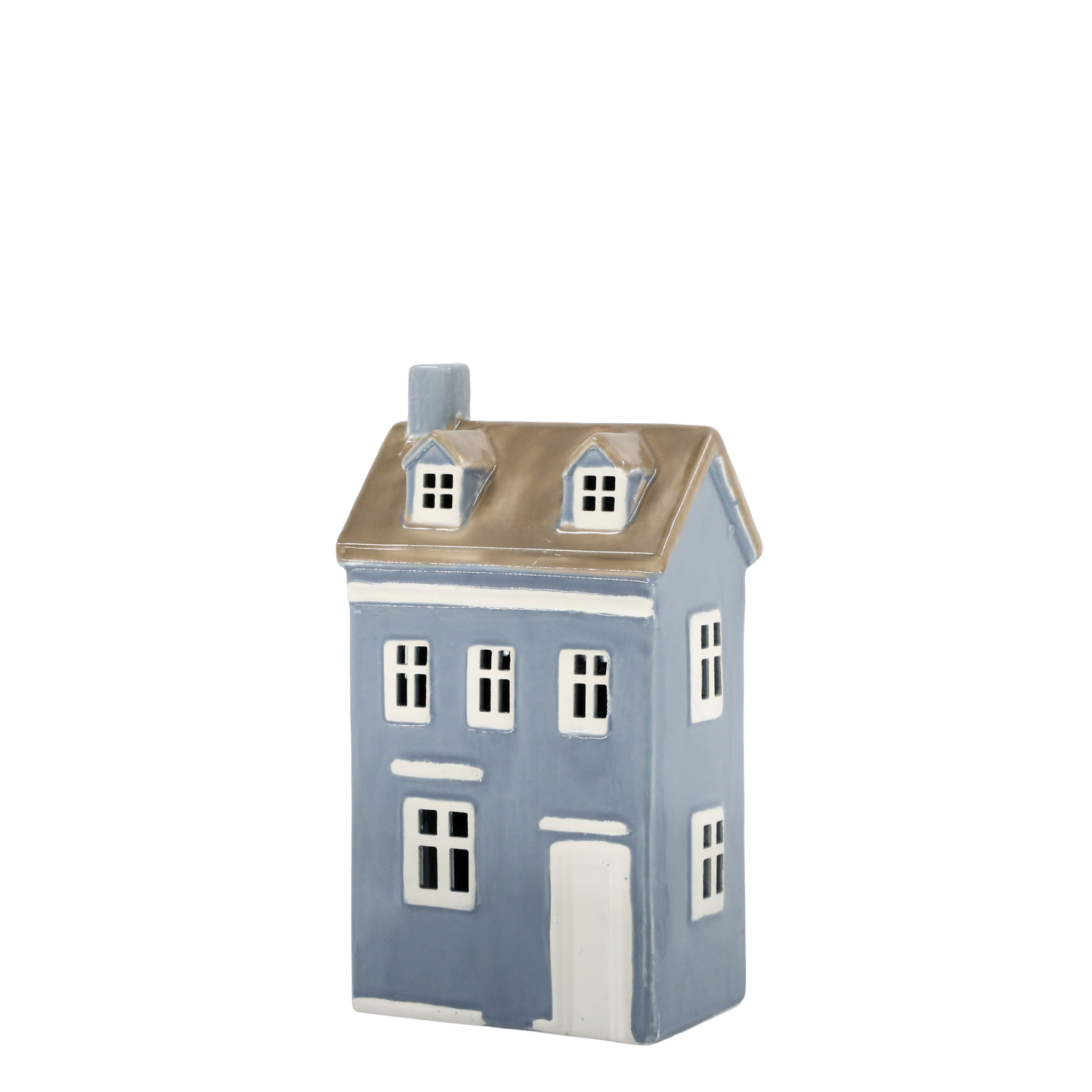 Ljuslykta Hus H25/L13/B9 cm sky blue