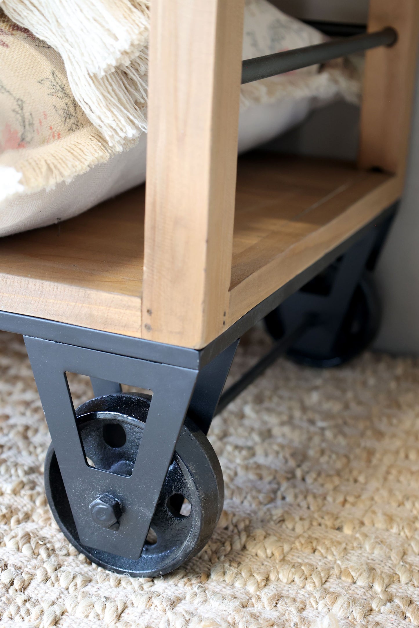Chic Antique Bokhylla på hjul m. 5 hyllor
