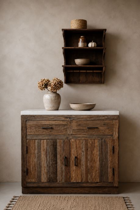 Chic Antique Skåp med marmorplatta H97/L95/B60 cm
