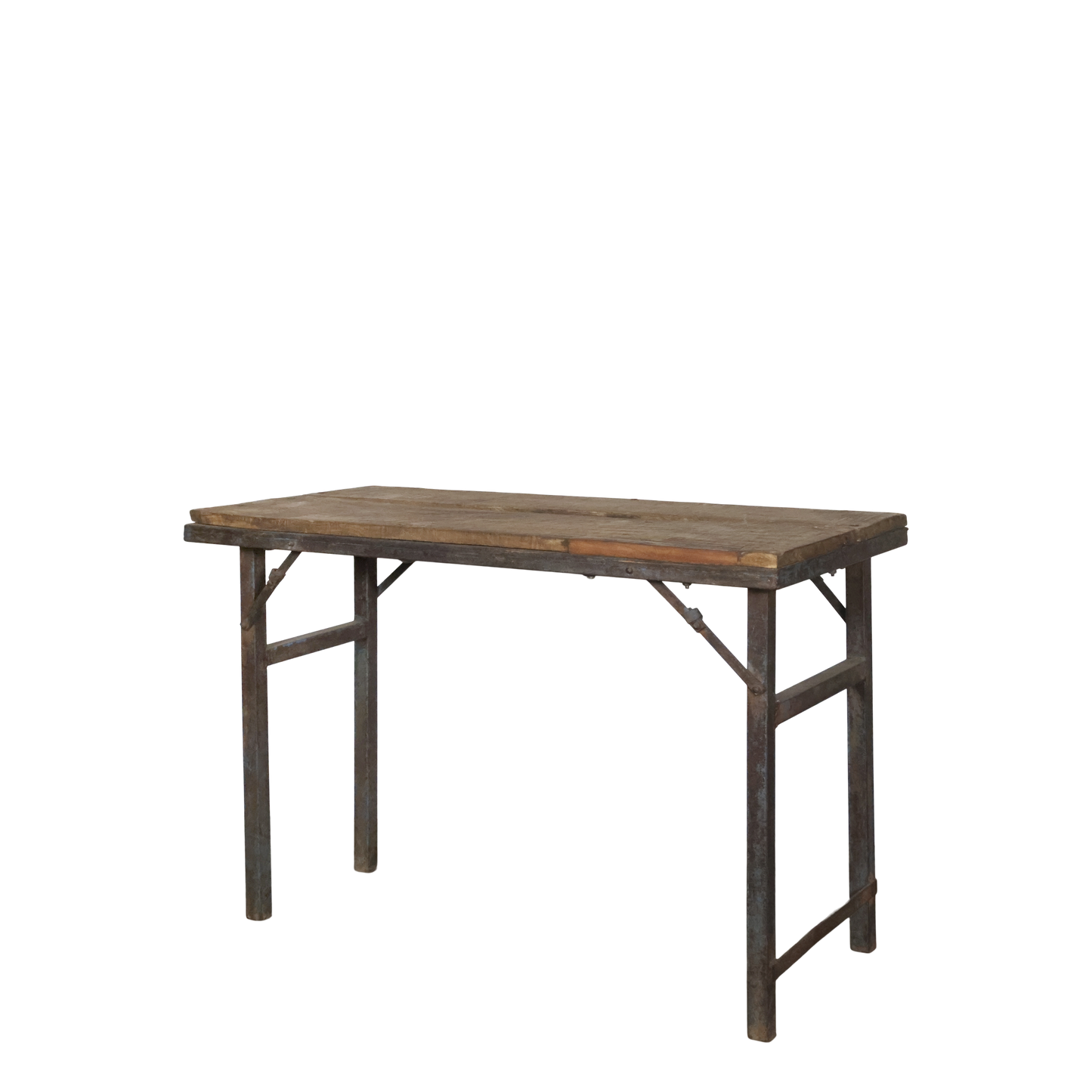 Chic Antique Återvunnet trä Avlastningsbord med järnkant H75/L106/B53 cm