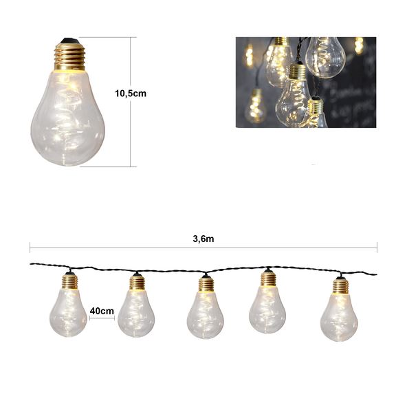 Ljusslinga för eluttag Glow 360 cm Transparent