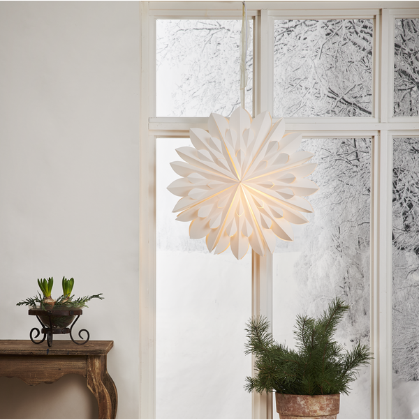 Adventsstjärna Pappersstjärna Clipp 60 cm vit