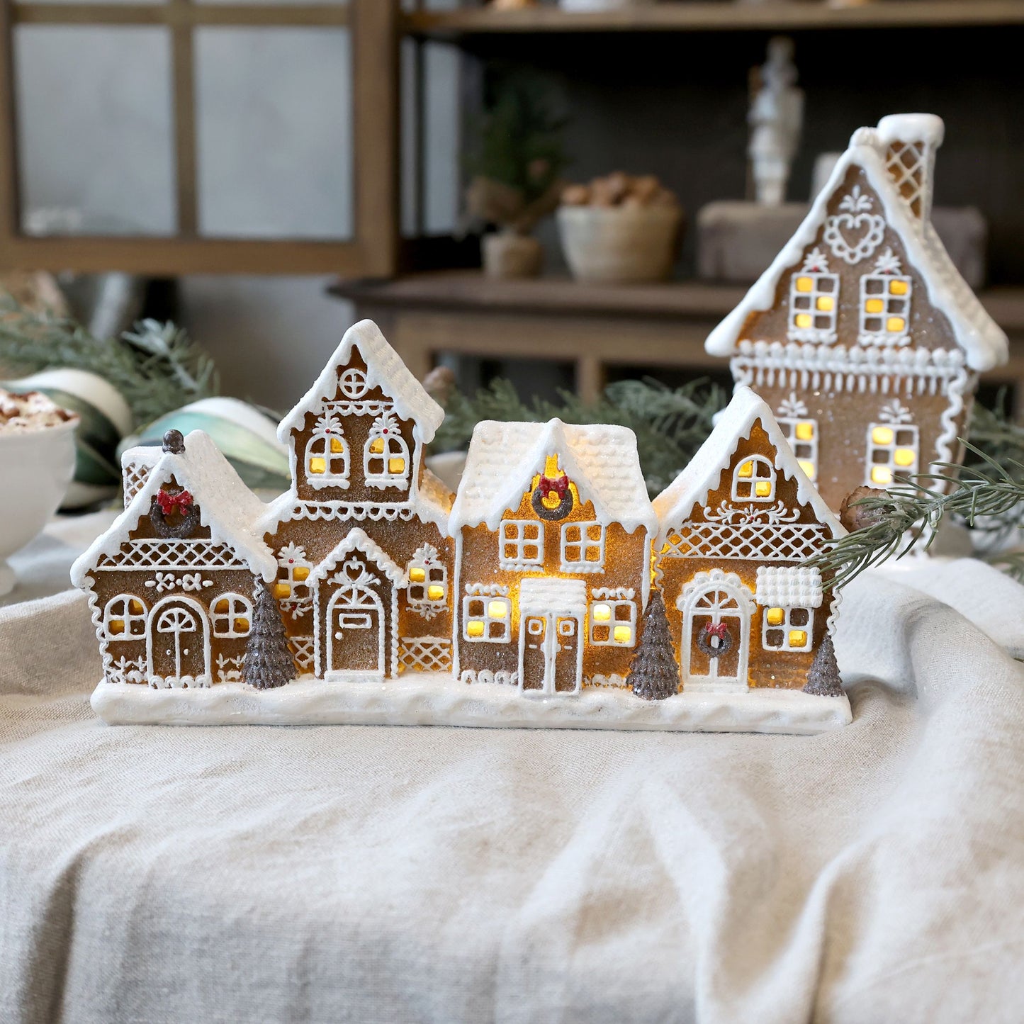 Belysning Jul Pepparkakshus Noël H12,5/L24,5/B6,5 cm