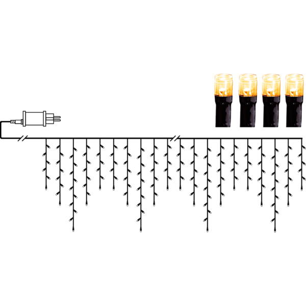 Juldekoration Utomhus Istappsslinga Golden Warm White 590 cm