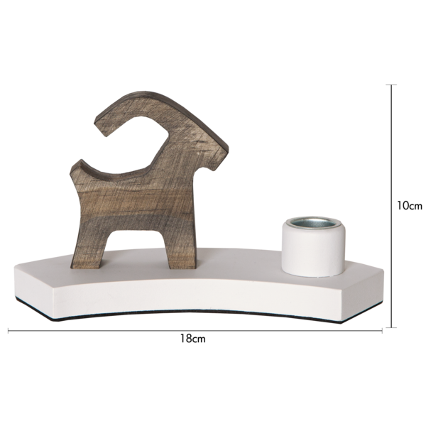 Julljusstake Bock 18x10x6,5 cm Vit/Natur