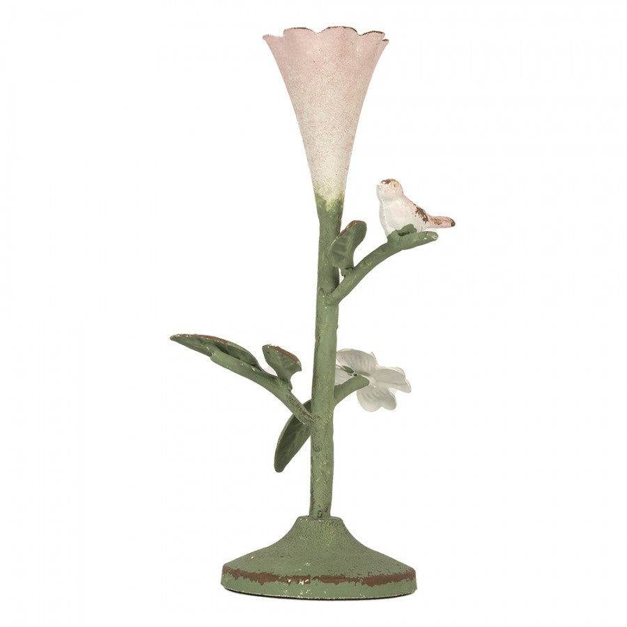 Ljusstake 12x12x26 cm Grön Metall