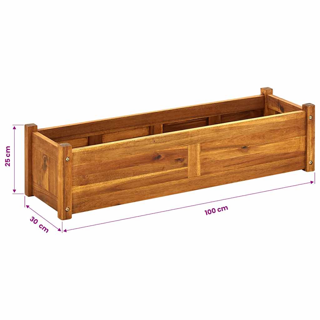 Utomhus Blomkruka Trä akaciaträ 100x30x25 cm
