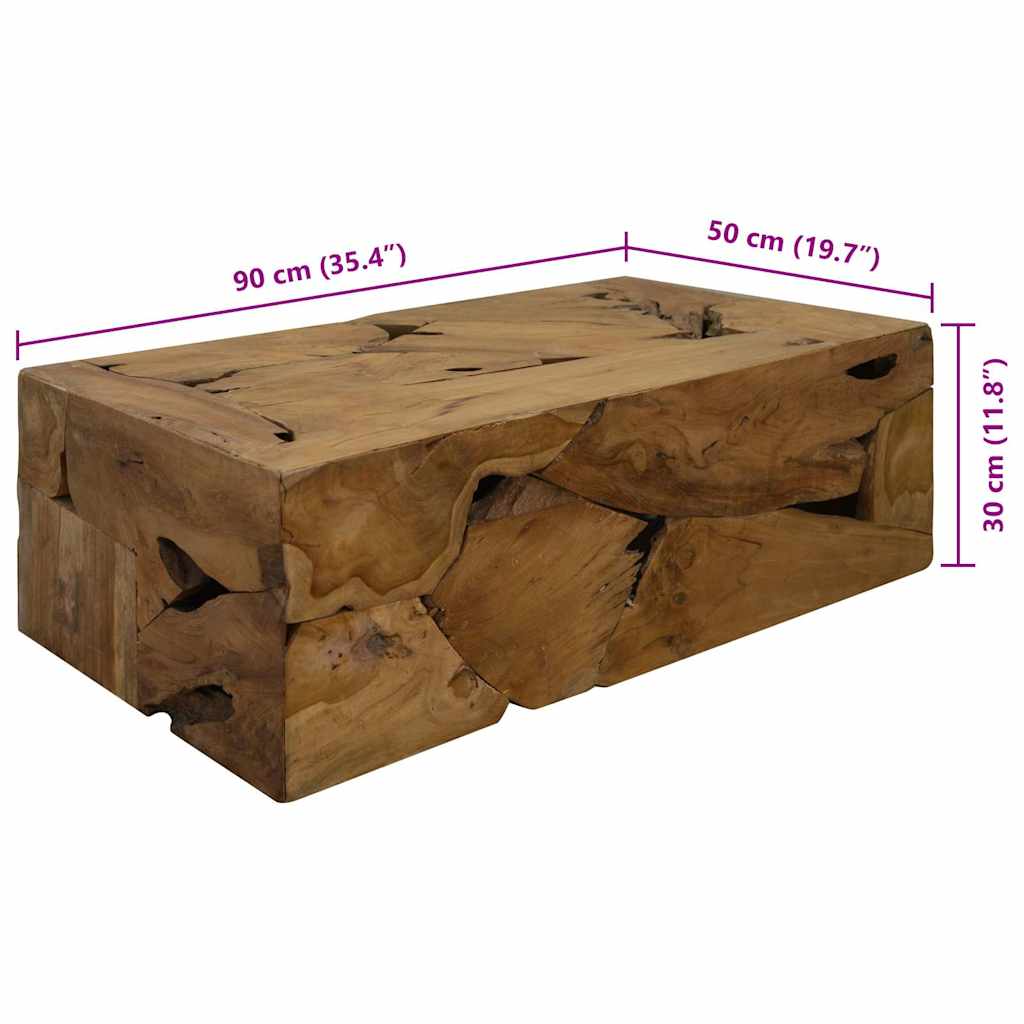 Soffbord Trä 90x50x30 cm äkta teak brun