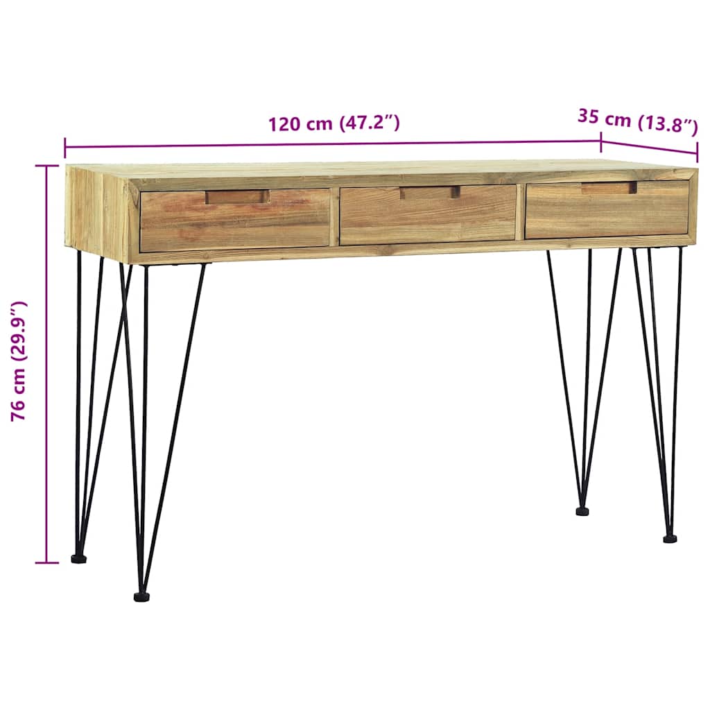 Avlastningsbord Konsollbord Trä 120x35x76 cm massiv teak
