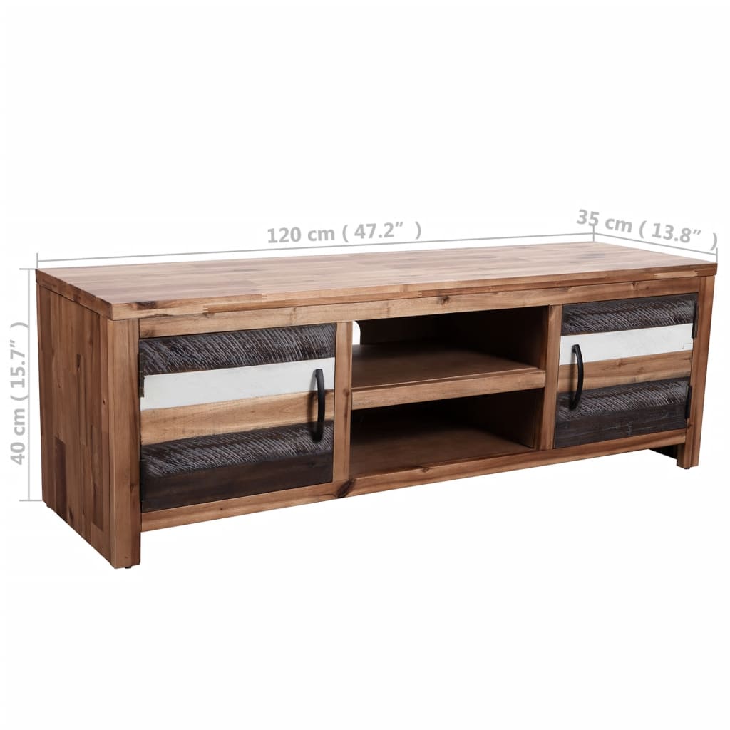 TV-möbel Trä massivt akaciaträ 120x35x40 cm