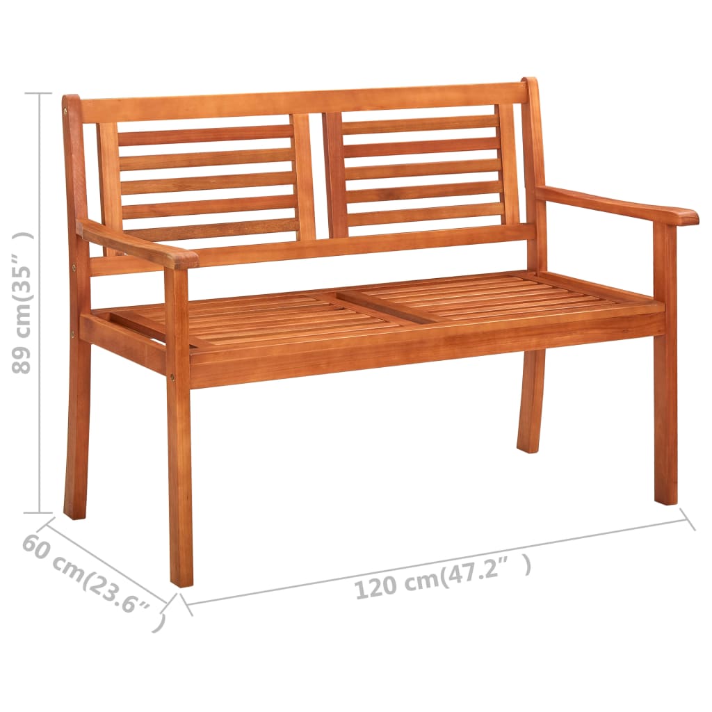 Trädgårdsbänk Trä 2-sits 120 cm massivt eukalyptusträ
