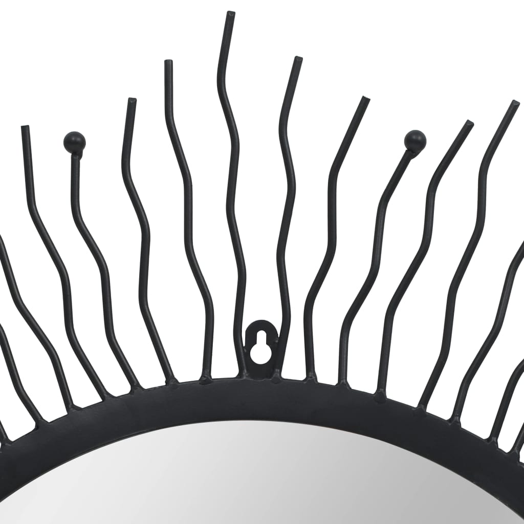 Väggspegel solstrålar 80 cm svart