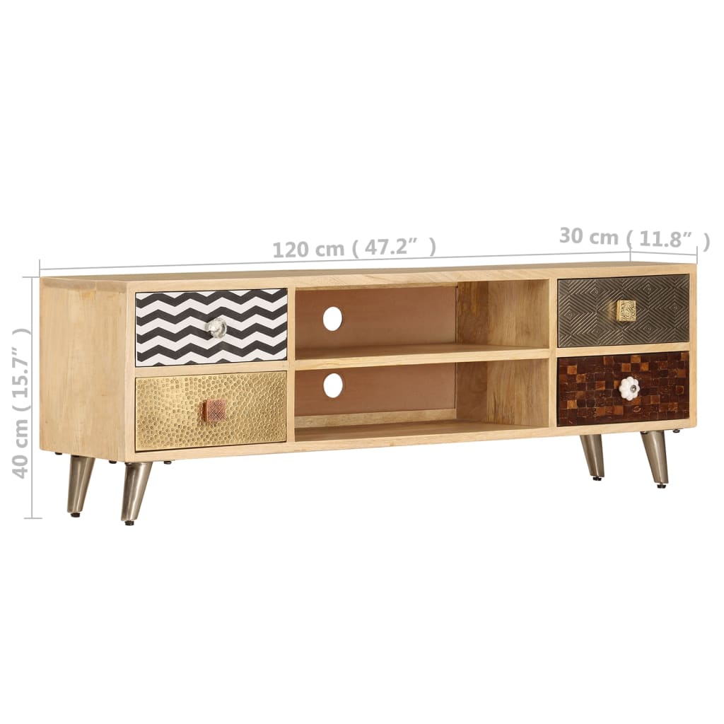 TV-Möbel Trä TV-Bänk 120x30x40 cm massivt mangoträ