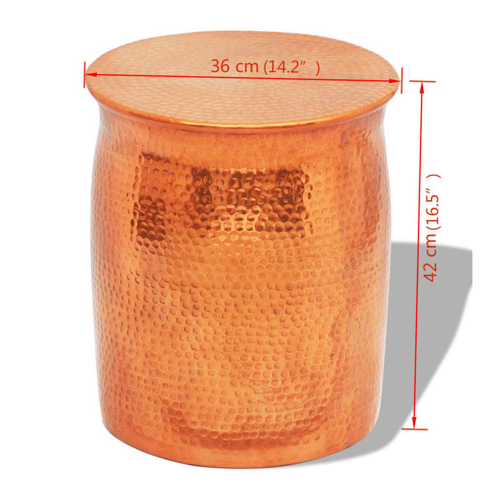 Sidobord DIV. av hamrad aluminium mässing/kopparfärg