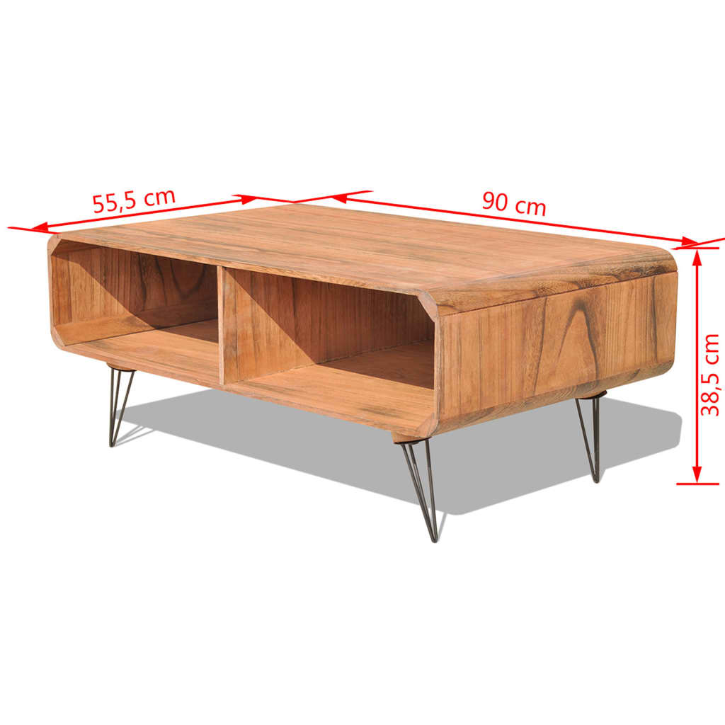 Soffbord Trä 90x55,5x38,5 cm massiv paulownia Brun