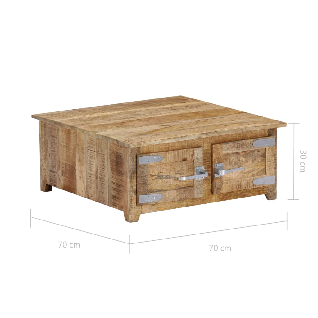 Soffbord Trä 70x70x30 cm massivt mangoträ