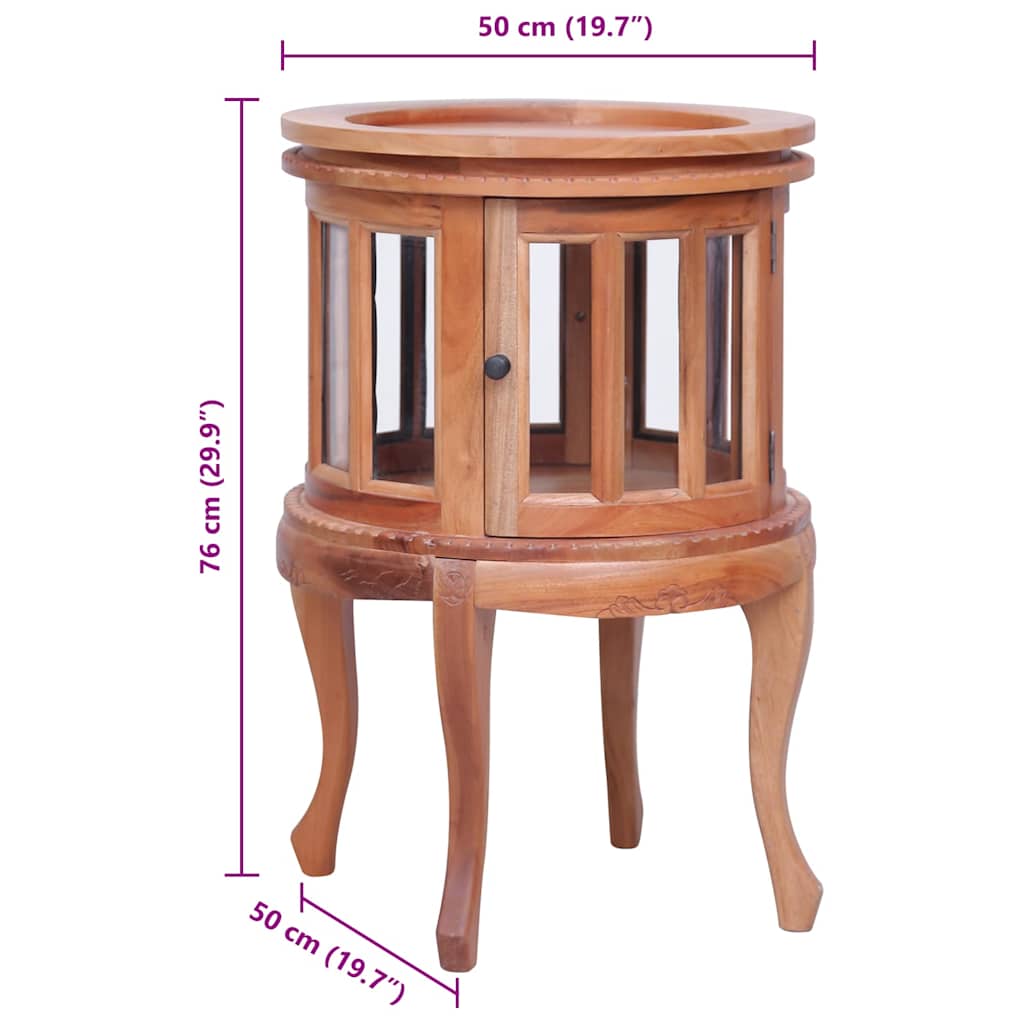 Vitrinskåp Vitrinbord naturlig 50x50x76 cm massiv mahogny