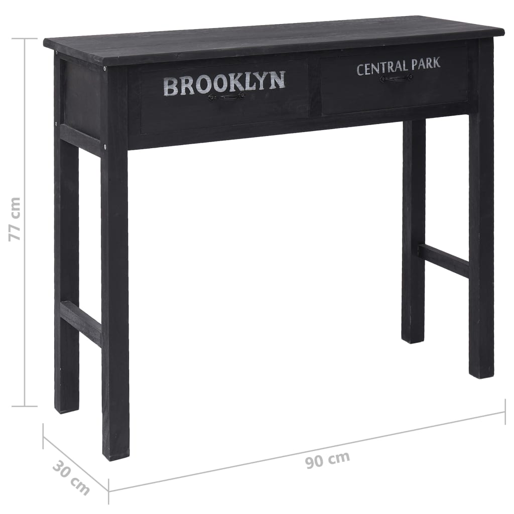 Avlastningsbord Konsollbord Svart 90x30x77 cm trä