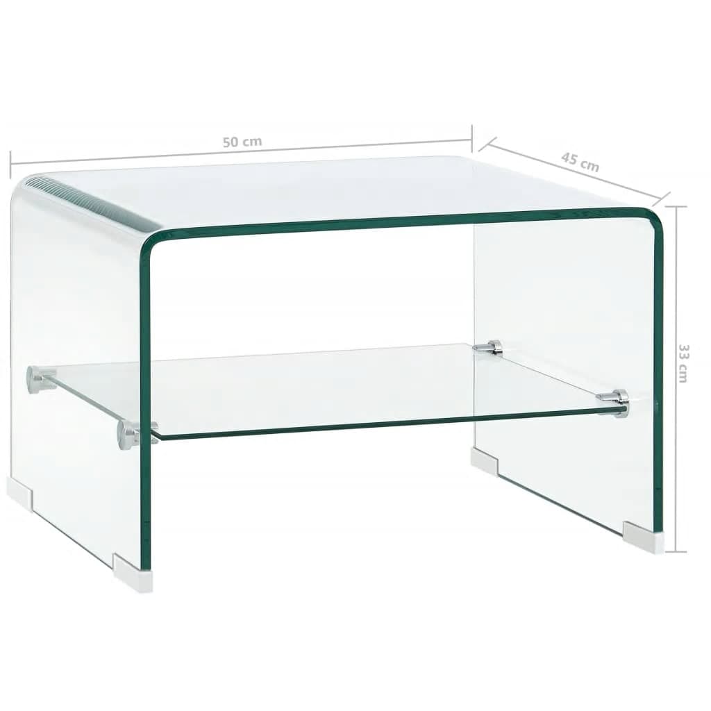 Soffbord DIV. genomskinlig 50x45x33 cm härdat glas