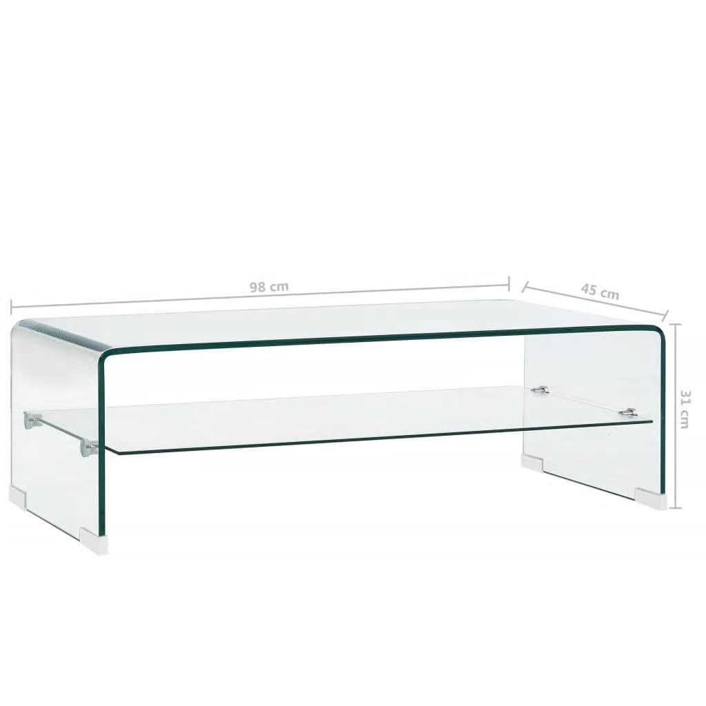 Soffbord DIV. genomskinlig 98x45x31 cm härdat glas