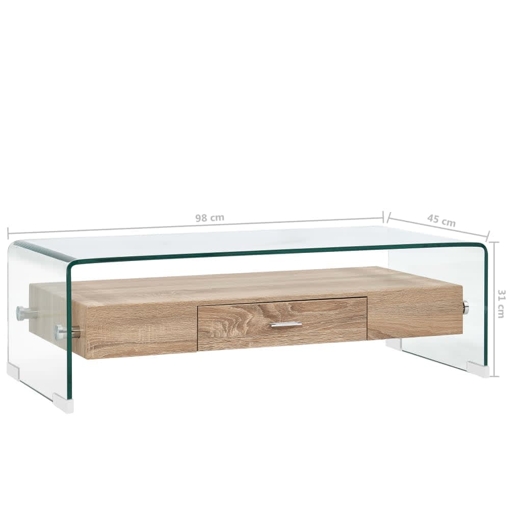Soffbord DIV. genomskinligt 98x45x31 cm härdat glas