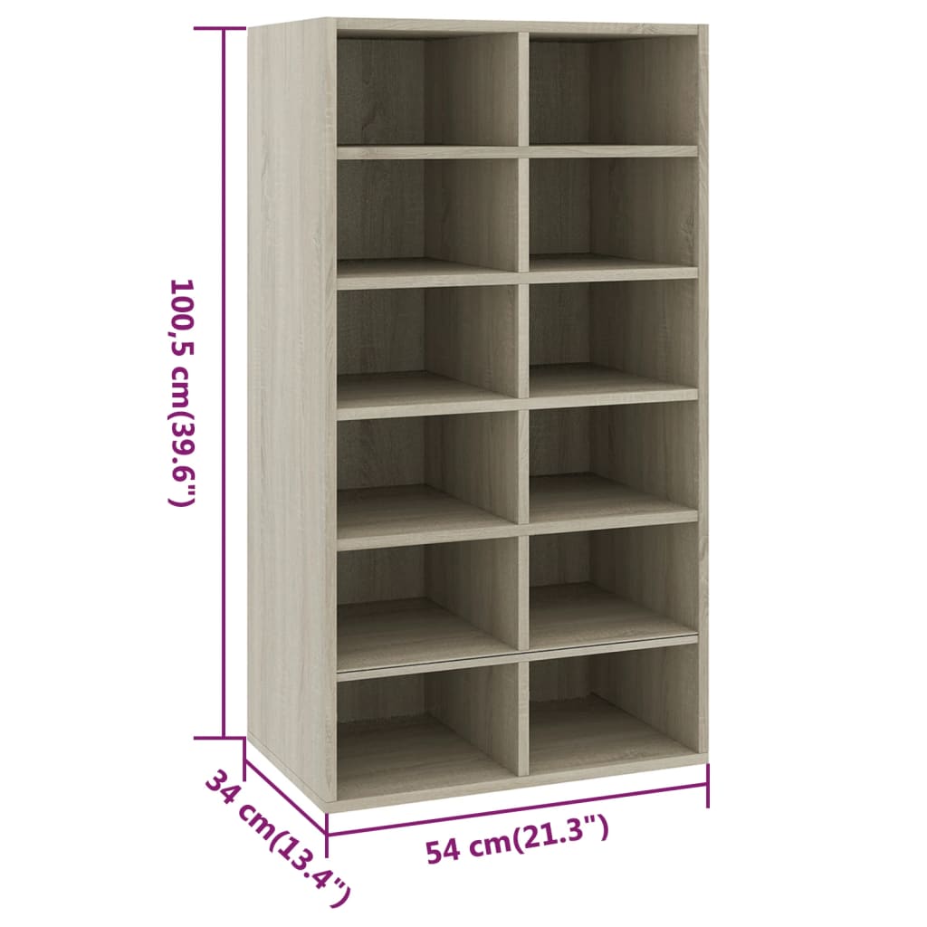 Skoställ Sonoma Ek Skohylla 54x34x100,5 cm