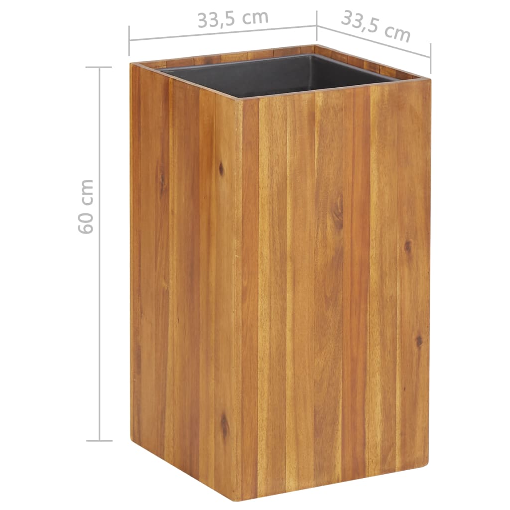 Utomhus Blomkruka Trä upphöjd 33,5x33,5x60 cm massivt akaciaträ