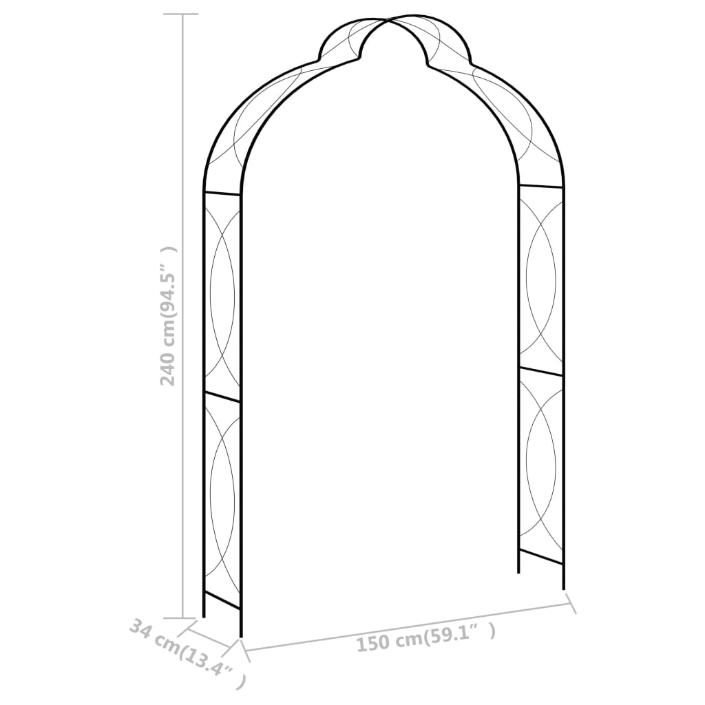 Utomhus Blomställning Växtstöd 150x34x240 cm järn