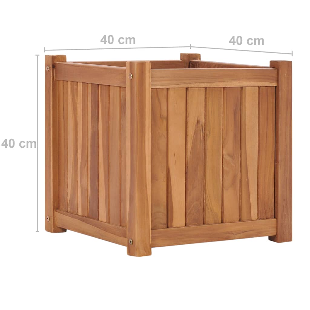 Utomhus Blomkruka Trä upphöjd 40x40x40 cm massivt teakträ